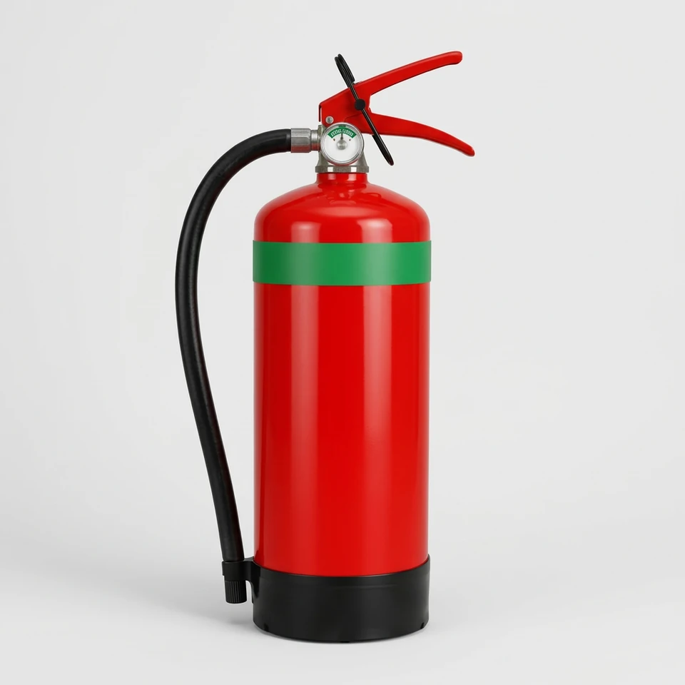 Representative product view of clean-agent fire extinguishers on a clean neutral background