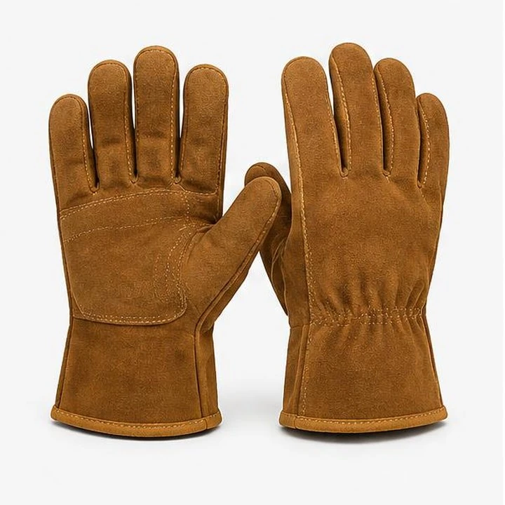 Representative product view of leather safety gloves on a clean neutral background