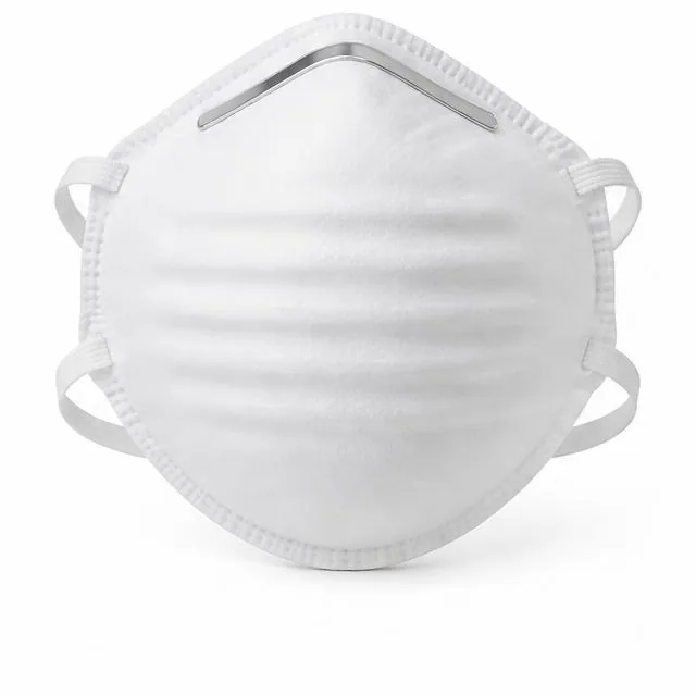 Representative product view of disposable safety masks on a clean neutral background